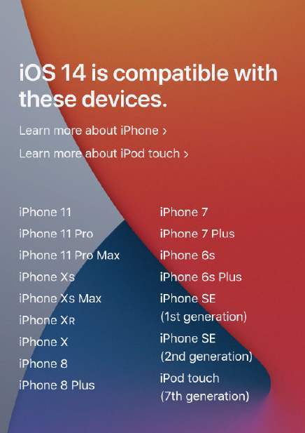 ios14支持哪些设备-ios14支持哪些手机