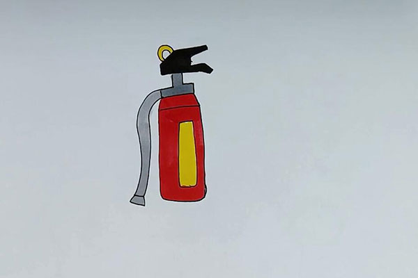 灭火器的简单画法 如何画一个灭火器