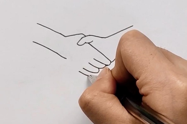 握手的简笔画画法 握手怎么画才好看简单