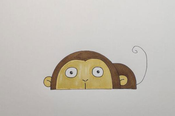 猴子简笔画教程  教你怎么画可爱的小猴子