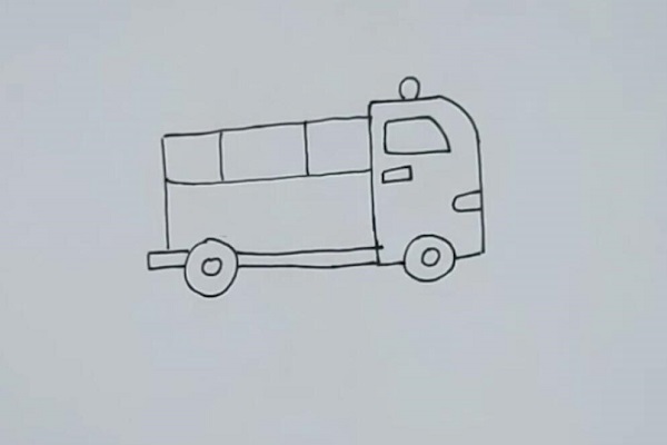 简单的消防车怎么画 消防车简笔画怎么画