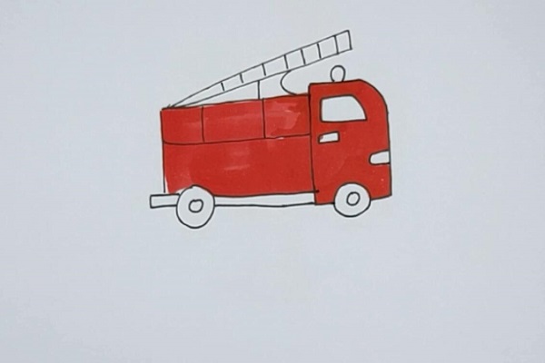 简单的消防车怎么画 消防车简笔画怎么画