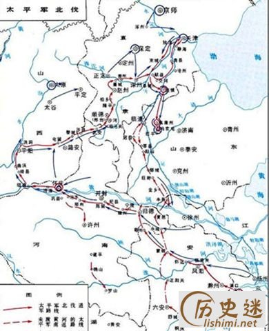 太平军北伐路线图
